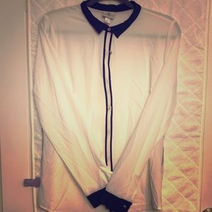 White buttoned down with black/gold accents